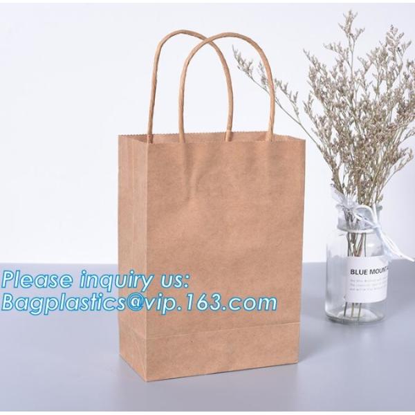 Eco Retail Packaging Recyclable Kraft Paper Gift Bags Natural Tote Retail, Party, Craft, Gifts, Wedding, Recycled, Bus
