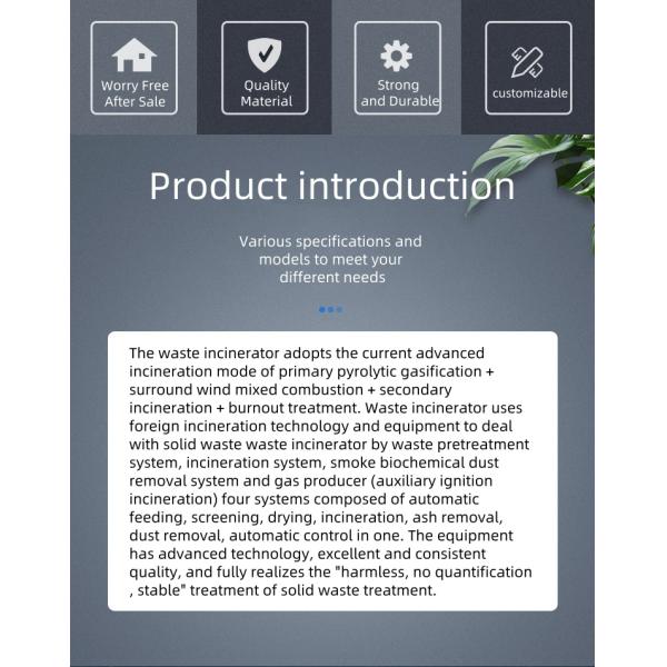 Solid Burner Dual Chambers Incinerator For Hospital Medical Waste Treatment In Food Beverage Shops
