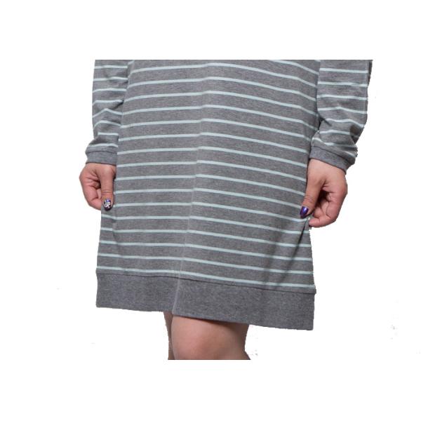 Ladies Comfortable Long Sleeve Stripped Pajamas Nightwear For Woman , Bamboo Cotton Fabric