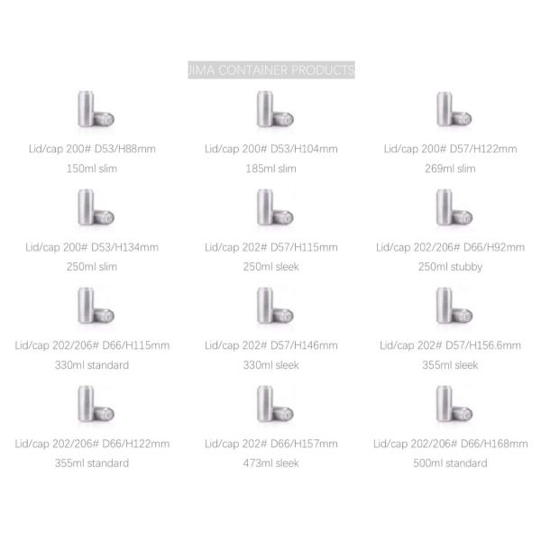 BPA Ni Coating 120 Degree Brite 12oz 16oz Aluminum Beer Cans