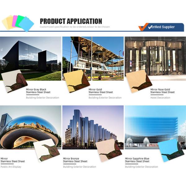 Cold Rolled 8K Golden Stainless Steel Mirror Sheet 2000mm Length For Building Decoration