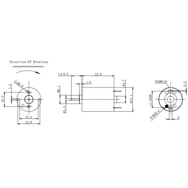RF-130 3V-12V Brushed Motor DC 3000RPM-12000RPM Speed 17.7mm*22.8mm