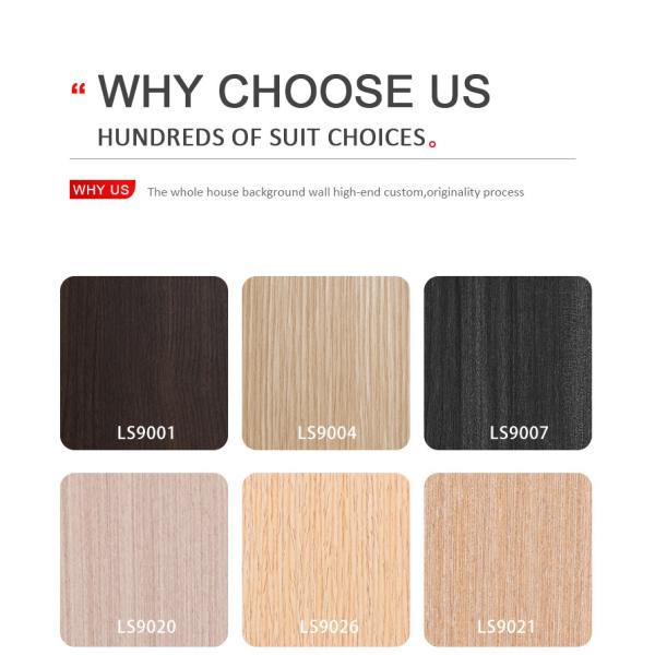 OEM Vintage Decorative Wood Grain Bamboo Charcoal Wood Veneer Wall Panel