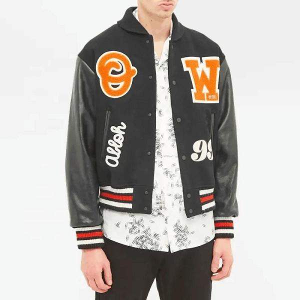 2023 Winter OEM Custom Logo Vintage Boy Leather Coat Sport Baseball Jacket Bomber Jacket Lettermen Jacket for Men