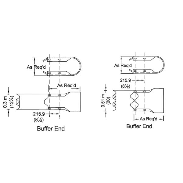 Highway Guardrail Steel Buffer End Galvanized Powder Coated Certified by ISO9001 2000