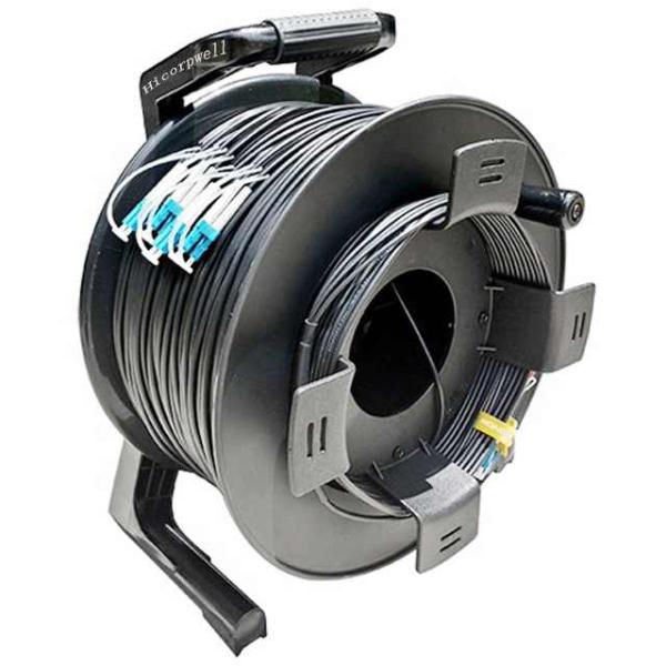 Black Outdoor Cable Rollers 300M 250M 200M 150M 100m LC To LC Fiber Patch Cord Extension Cable Reel