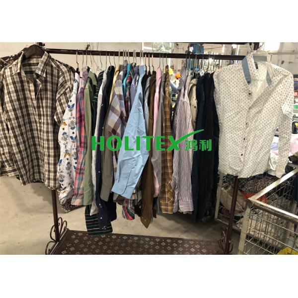 Popular Mens Used Clothing Cotton Material Second Hand Mens Shirts Long Sleeves