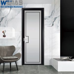 Heavy Duty Soundproof Aluminium Bathroom Door With Insulated Glass