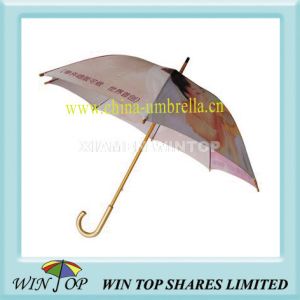 Cheap 23&quot; Manual Wooden Picture Photo Umbrella wholesale
