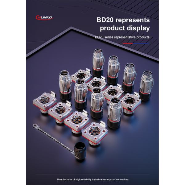 CNLINKO M20 PBT Housing Male Plug Female Socket Quick Adapter 14 Pin Waterproof Power Cable Connector