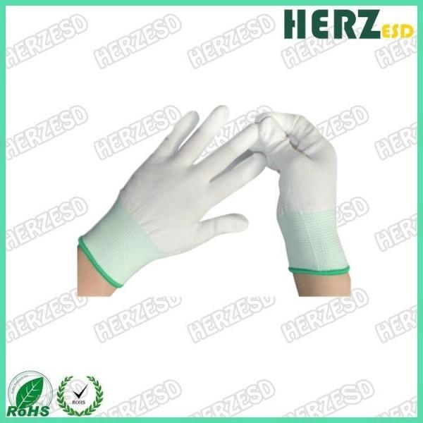 Quality Breathable ESD Hand Gloves Knitted Nylon Material With PU Coated Finger Tip for sale