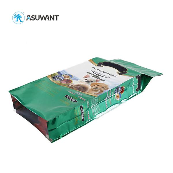 Pet Food Plastic Zipper Flat Bottom Bag For Dog Cat Chicken Bird Rabbit Food