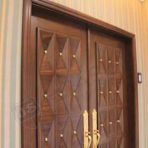Apartment Modern Solid Wood Entrance Doors Residential ISO9001