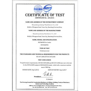 Shandong Katop Machinery Co.,Ltd. Certifications