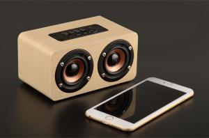 Cheap Mini Wood Bluetooth Speaker Cabinet , 10W Portable Wireless Wooden Sound Box wholesale