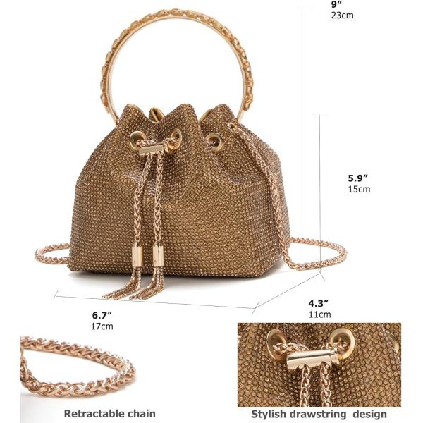 Bling Crystal Rhinestone Purse for Women Sparkly Clutch Handbag Crossbody Bag for Evening Wedding Party Prom