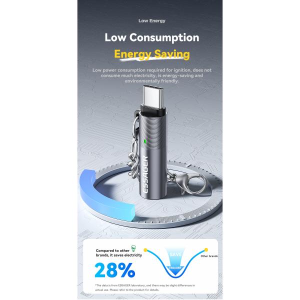 ESSAGER ES-OTG26 OTG Lighter Portable USB Type C Electric Lighter with Private Mold and Aluminum Alloy Material