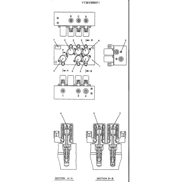 Hydraulic Solenoid Valve For SK75 SK60SR / YT35V00005F1 Excavator Solenoid Valve