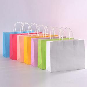 Cheap Customized Size Coloured Kraft Paper Bags , Brown Paper Gift Bags Eco - Friendly wholesale