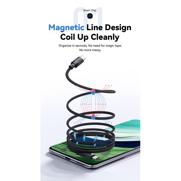 USB C To USB C Magnetic Cables 100W 1m 480Mbps ES-X53 Series