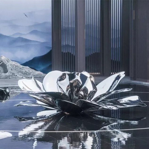 Abstract Metal Home Decor Sculptures Handmade Art Flower For Pool