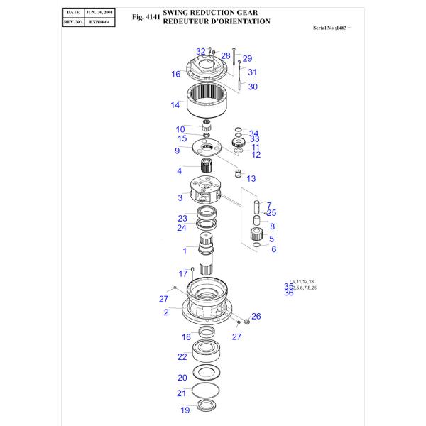 DH370-7 DH360-5 404-00094 Swing Reduction Gearbox Speed Rotation Slewing Gearbox