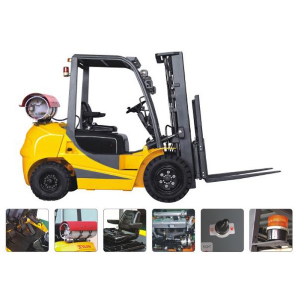 Dual Fuel Four Wheel Forklift 3000kg Capacity With Engine Protection Lock