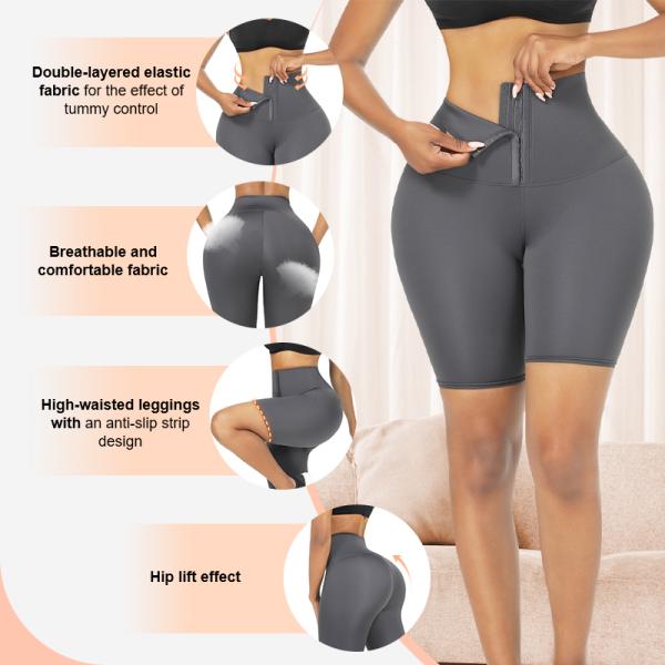 Hexin Tummy Control High Waisted Leggings Corset Fitness Leggings 2 In 1 Waist Trainer