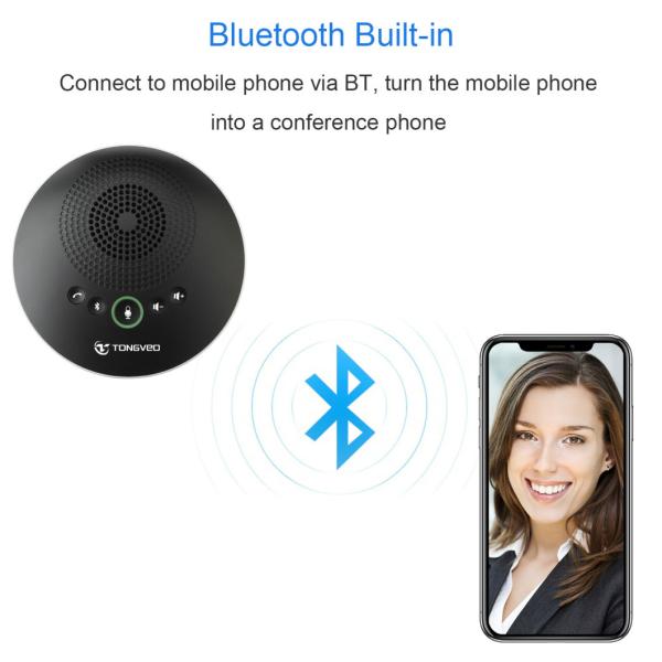 20m2-40m2 Room Bluetooth Conference Speakerphone 80dB Output For Skype