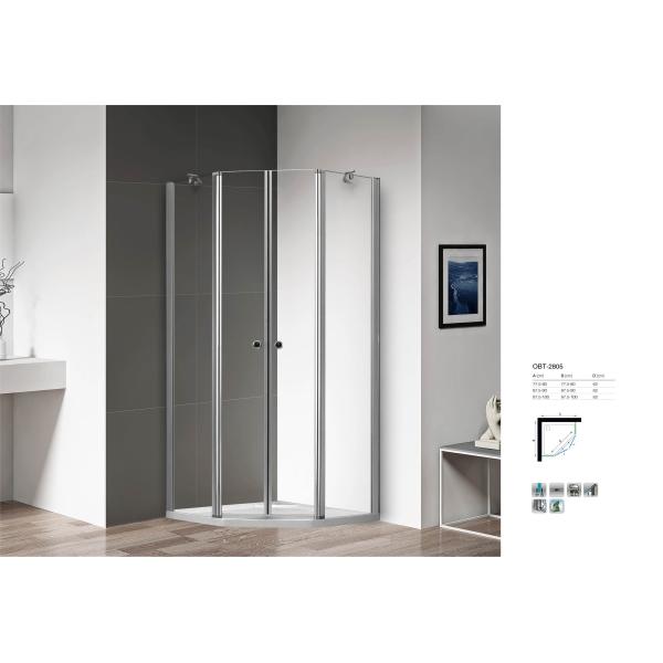 Shower Rooms Cubicle Enclosure Shower Screen with One Fixed Panel One Outward Pivot Door