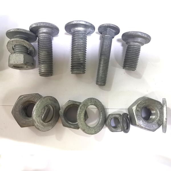 HDG Oval Neck Track Bolt Railway Guardrail Bolt Carbon Steel Highway Guardrail Bolt
