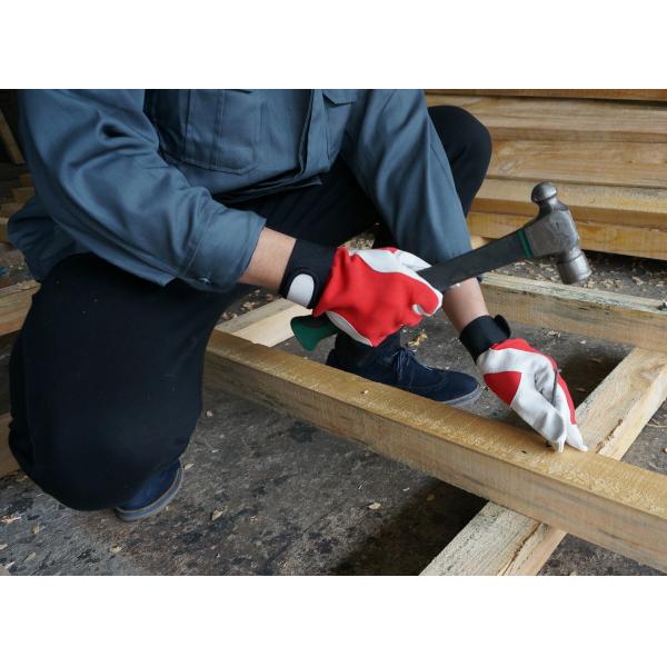 White Piggy Mechanics Industrial Leather Work Gloves