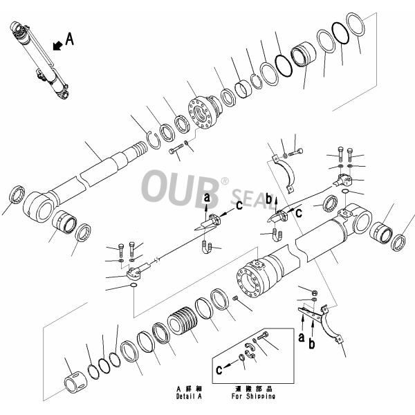 707-51-95650 HBY MPI High Quality Oil Seal PU+NY Excavator Cylinder Hydraulic Rod Buffer 110*125.5*6mm 115*130.5*6mm