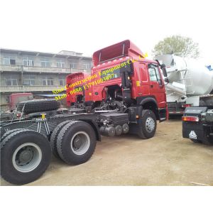 Cheap Red 90 Ton Euro III 371hp HOWO 6x4 Prime Mover Truck wholesale