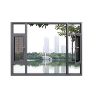 Black Aluminium Casement Windows Heat Insulation Sound Proof Customized