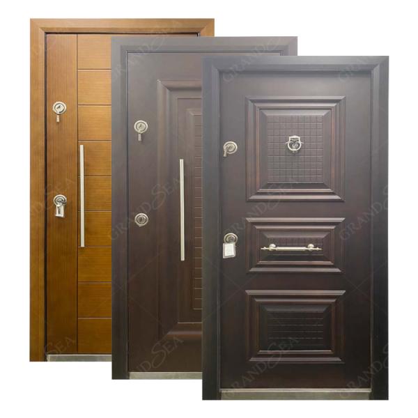 2022 Turkish Safety Steel Wooden Exterior Entry Security Turkey Armored Door