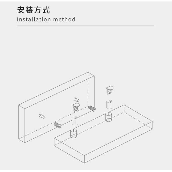 Concealed Metal Shelf Pegs High Durability For Flat Packed Furniture