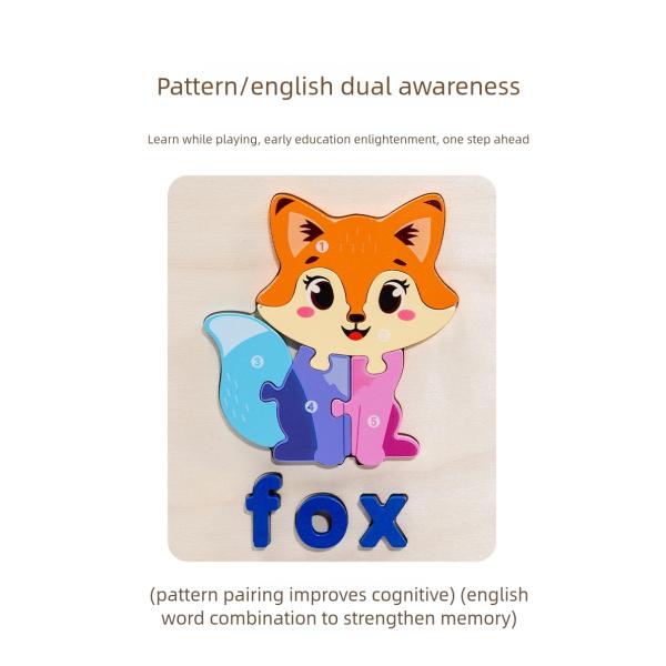 2025 Early Educational 3d Animal Traffic Jigsaw Game Children Cognitive Wooden Matching Puzzles Board Toys for Kids Boys Girls