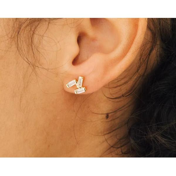 925 Sterling Silver Wholesale Jewelry Minimalist Small 925 Sterling Silver Zircon Stud Earrings Gold Plated Earrings For Women