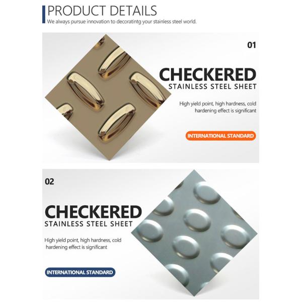 6mm Thick X 1220mmx2440mm Stainless Steel Checkered Plate 316L Decorative Sheet