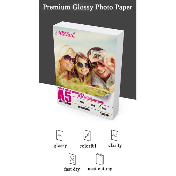 Single Glossy 230gsm Premium A5 Glossy Photo Paper