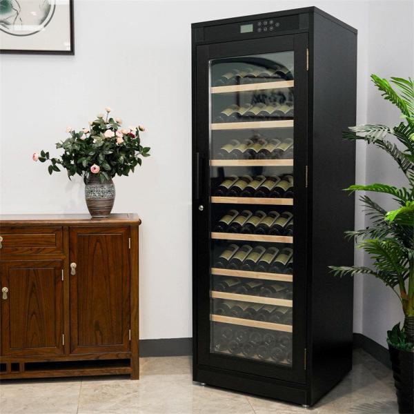 Precision Temperature Control Black Solid Wood Kitchen Wine Cooler