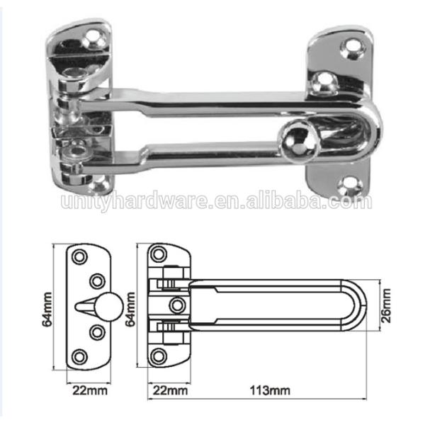 Zamak Security Door Guard Door Fitting Hardware Polish Chrome