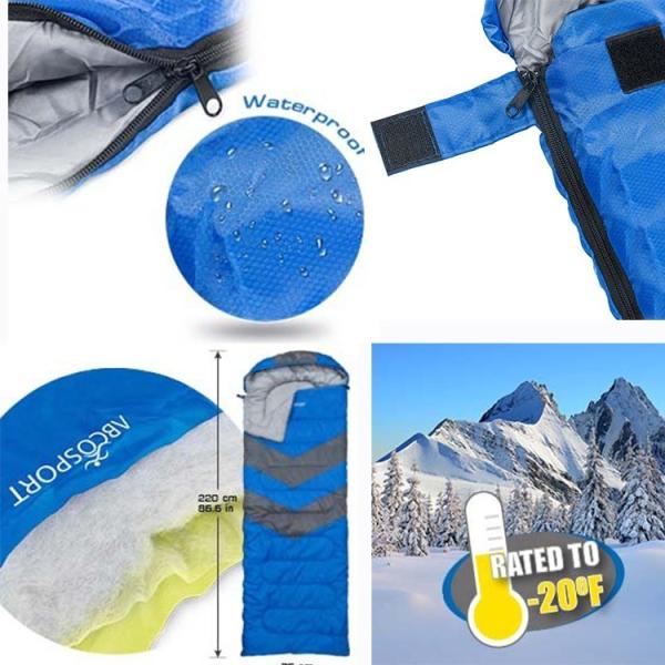 1.9kg Double Down 82.9x29.5in Camping Sleeping Bag
