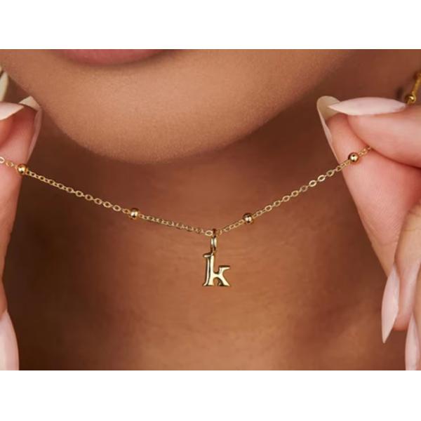 18k Gold Plated 925 Sterling Silver Metal 26 Alphabet Initial Letter Charm Necklaces