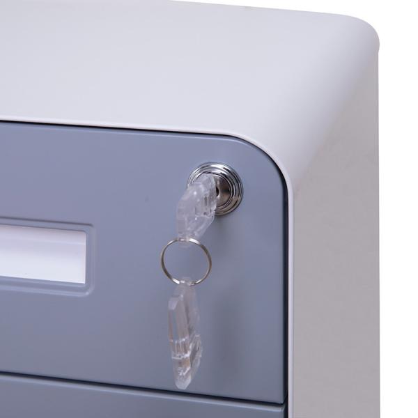 Round Edge Steel 3 Drawer Mobile Pedestal File Storage Cabinet With Wheels