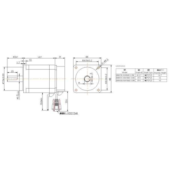 XM86HS Two Phase Servo Motor , Servo Stepper Motor High Torque