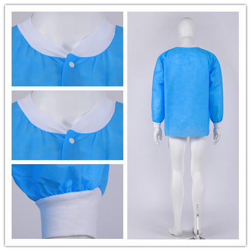 disposable nonwoven pp CPE isolation gown patient gown visitor gown lab jacket