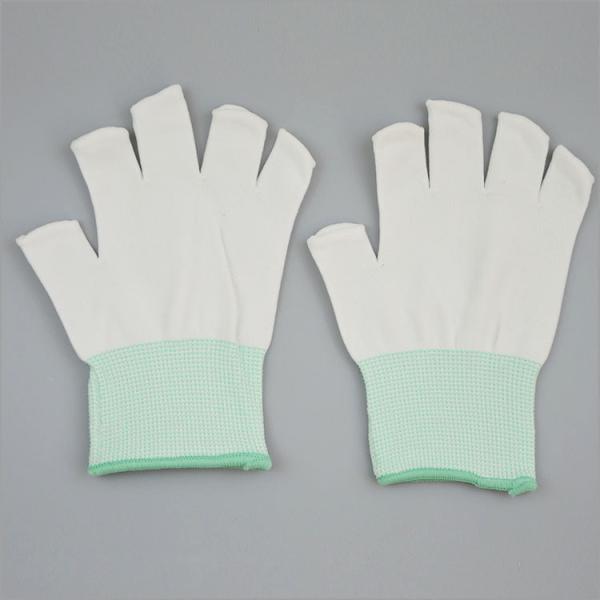Knit Low Lint Half Finger Nylon Polyester Glove Liners Medium Weight 13 Gauge
