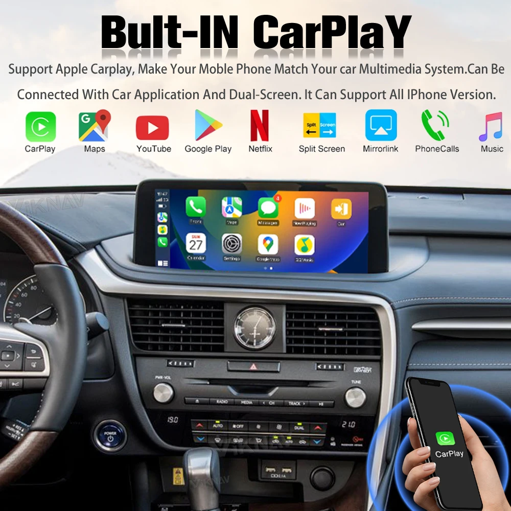 Wireless 2020-2021 RX Lexus Aftermarket Radio Stereo Vertical Screen Multimedia Video Player